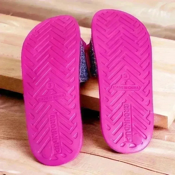 NWT Jojo Siwa Fuchsia Pink Glitter Bow Slide On Sandals Sz L(3) - Picture 5 of 6